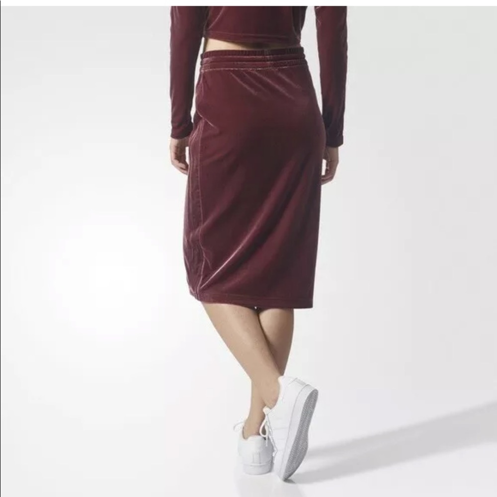 Adidas velvet vibes pencil velour skirt fitted xs